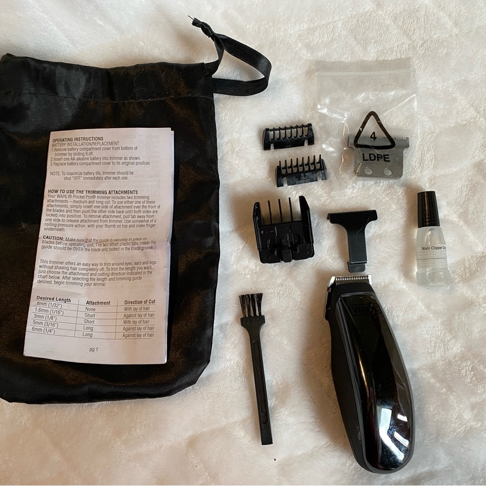 Black Wahl Pocket Pro Trimmer Grooming Trimmer Kit for Dogs/Cats